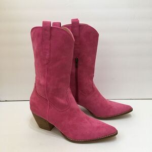 - NEW WITHOUT TAGS BEAST FASHION PINK FAUX SUEDE‎ WESTERN BOOTS
